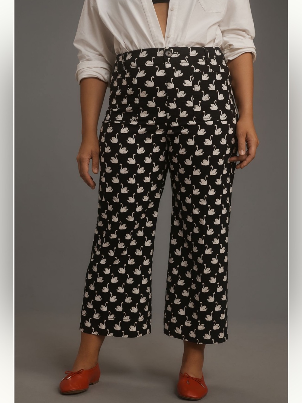 Anthropologie Maeve Colette High Rise Wide Leg Crop Pants in Magic Fabric - Picture 6 of 9